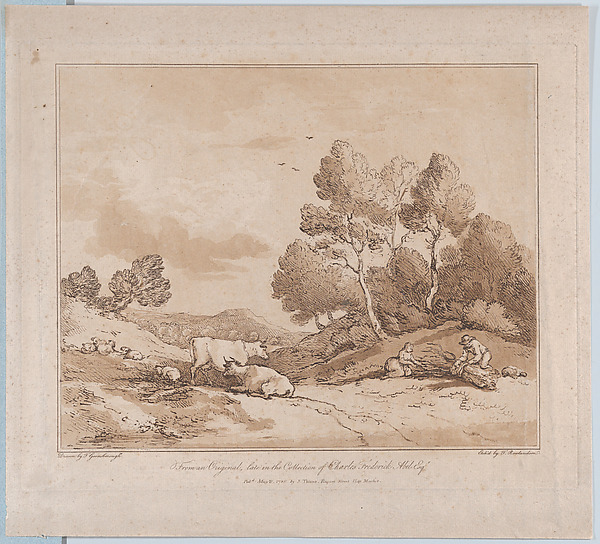 Thomas Rowlandson, Landscape with Figures Binding a Bundle of Wood