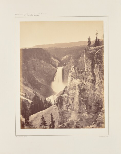 William Henry Jackson, Lower Falls of the Yellowstone, Distant View
