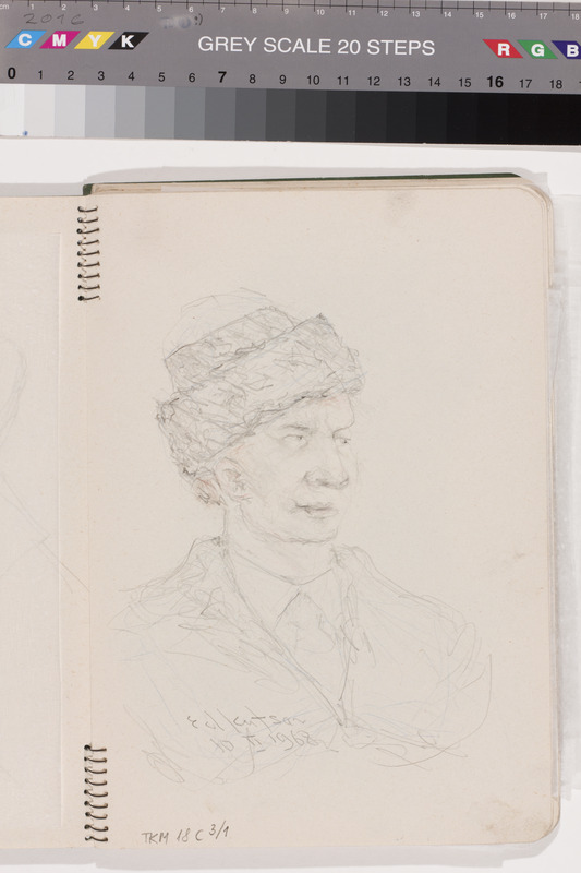 Eduard (autor) Kutsar, Portrait of a man/Portrait of a woman. Sheet of spiral block of drawings