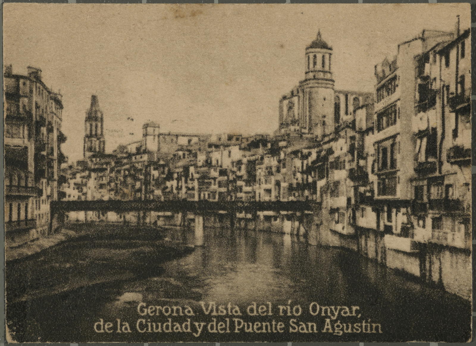 Desconegut, Gerona. View of the Onyar River, the City and Bridge of San Agustín