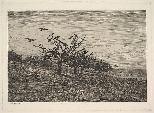 Charles-François Daubigny, Tree Filled with Crows
