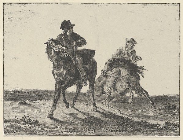 Eugène Delacroix, Steenie or Redgauntlet Pursued by a Goblin on Horseback