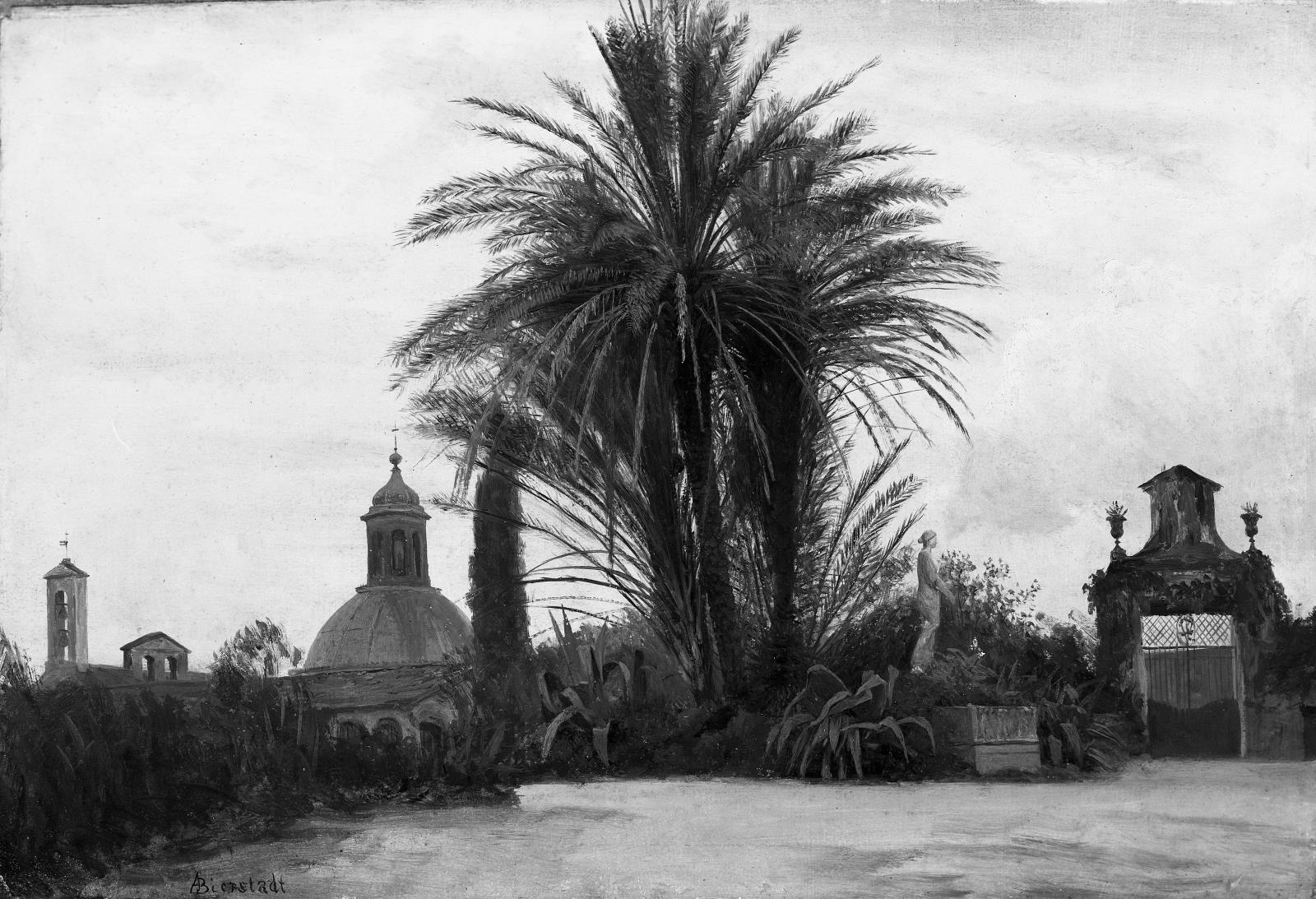 Albert Bierstadt, Palm Trees with a Domed Church