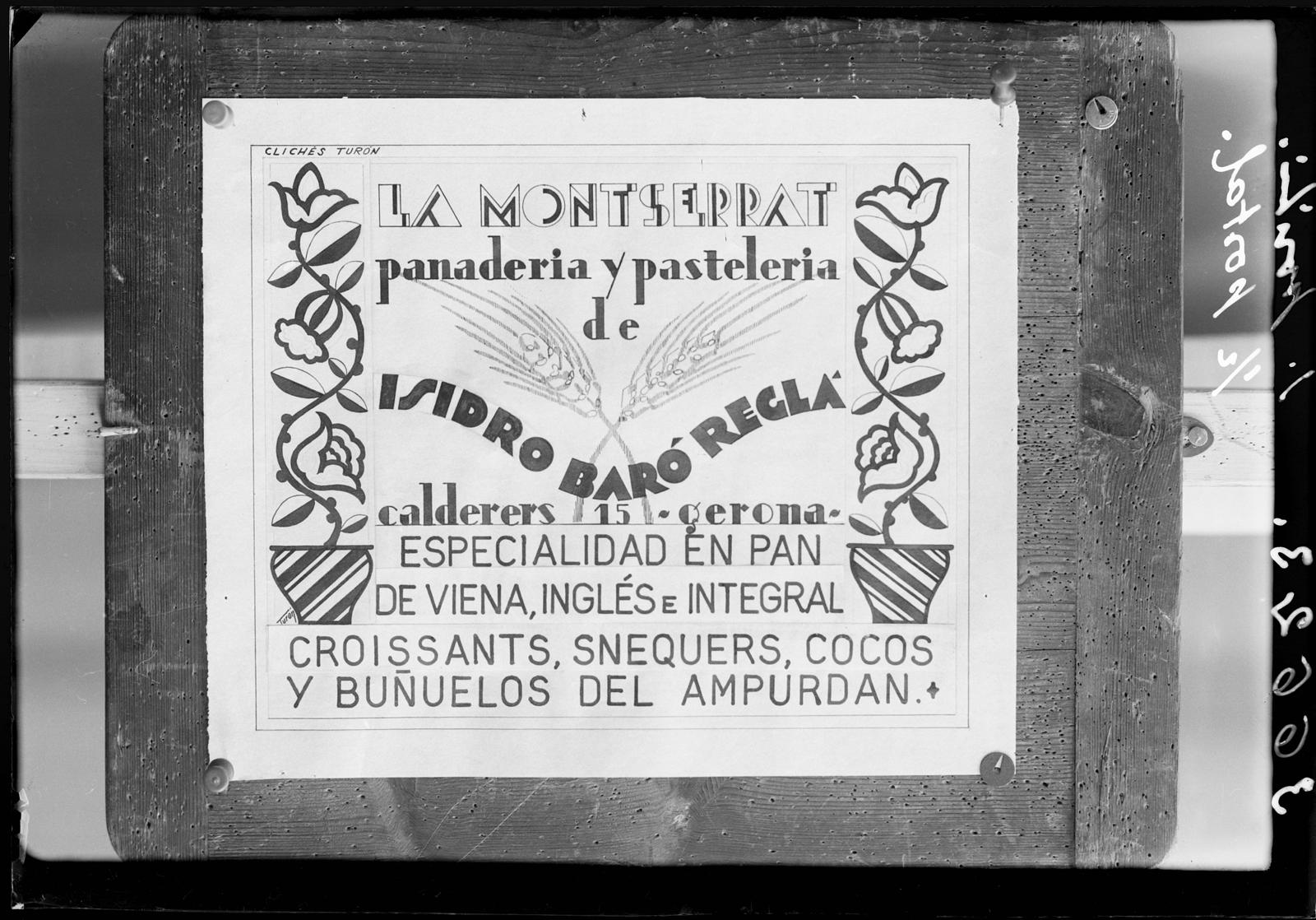 Desconegut, [La Montserrat bakery advertizing poster]