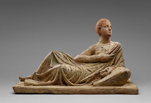 Unknown, Cinerary Urn Lid with a Reclining Man