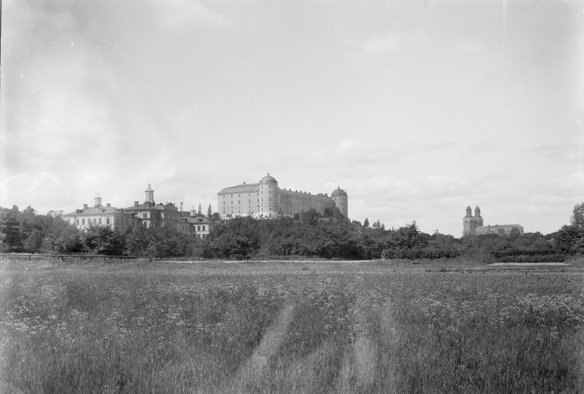 Henri Osti's Fotografiateliér, Academic Hospital, Uppsala Castle and Uppsala Cathedral from the South, 1886