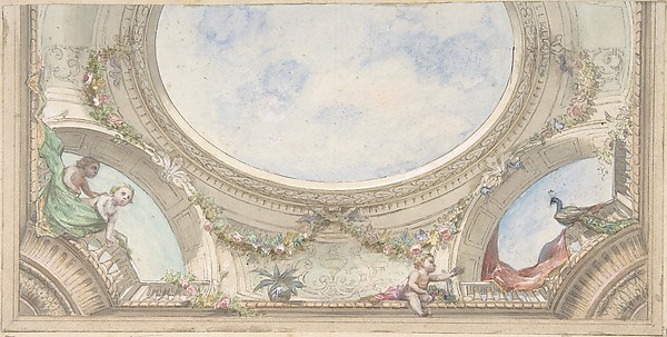 Jules-Edmond-Charles Lachaise, Design for Trompe L'Oeil Ceiling for Dining Room, Hôtel de Trévise