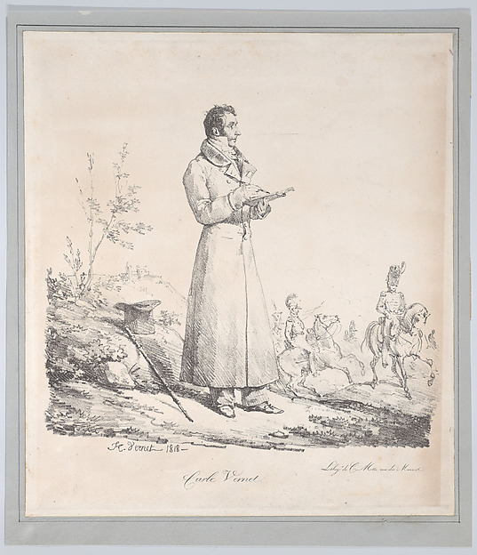 Horace Vernet, Portrait of Carle Vernet Sketching