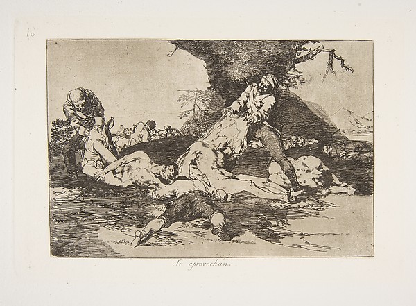 Goya (Francisco de Goya y Lucientes), Plate 16 from "The Disasters of War" (Los Desastres de la Guerra): 'They make use of them' (Se aprovechan)