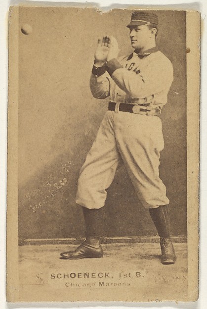 Goodwin & Company, Schoeneck, 1st Base, Chicago, from the Old Judge series (N172) for Old Judge Cigarettes