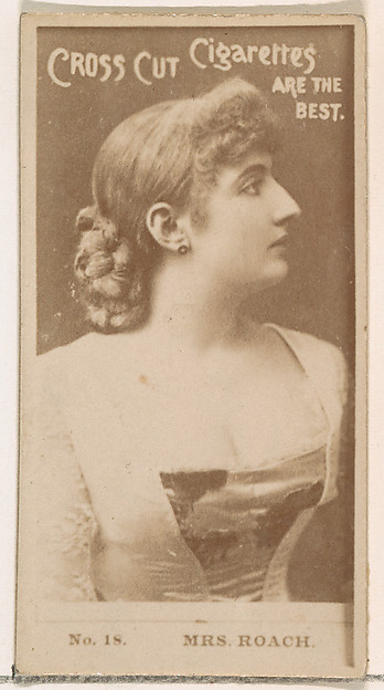 W. Duke, Sons & Co., Card Number 18, Mrs. Roach, from the Actors and Actresses series (N145-2) issued by Duke Sons & Co. to promote Cross Cut Cigarettes