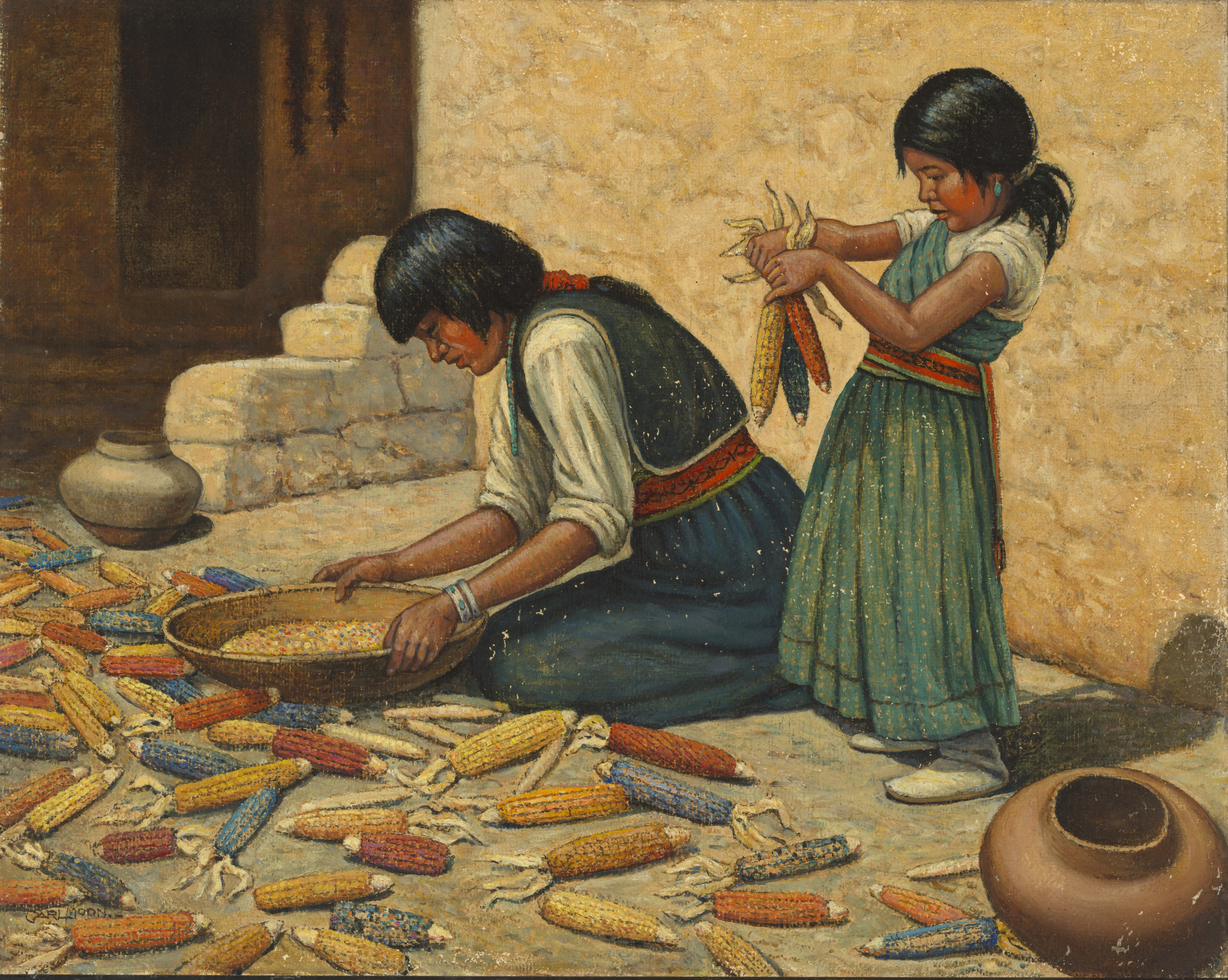 Carl Moon, Drying Corn