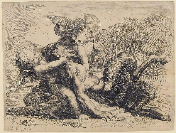 Antoine Coypel, Two Cupids Wrestling Pan (Pan Vancu par les Amours)