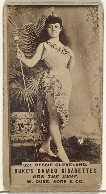 W. Duke, Sons & Co., Card Number 321, Bessie Cleveland, from the Actors and Actresses series (N145-5) issued by Duke Sons & Co. to promote Cameo Cigarettes