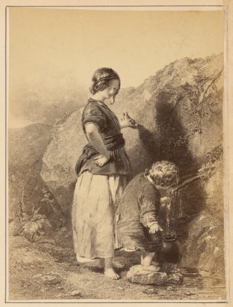Unknown, [Painting of a Woman and Boy Collecting Water]