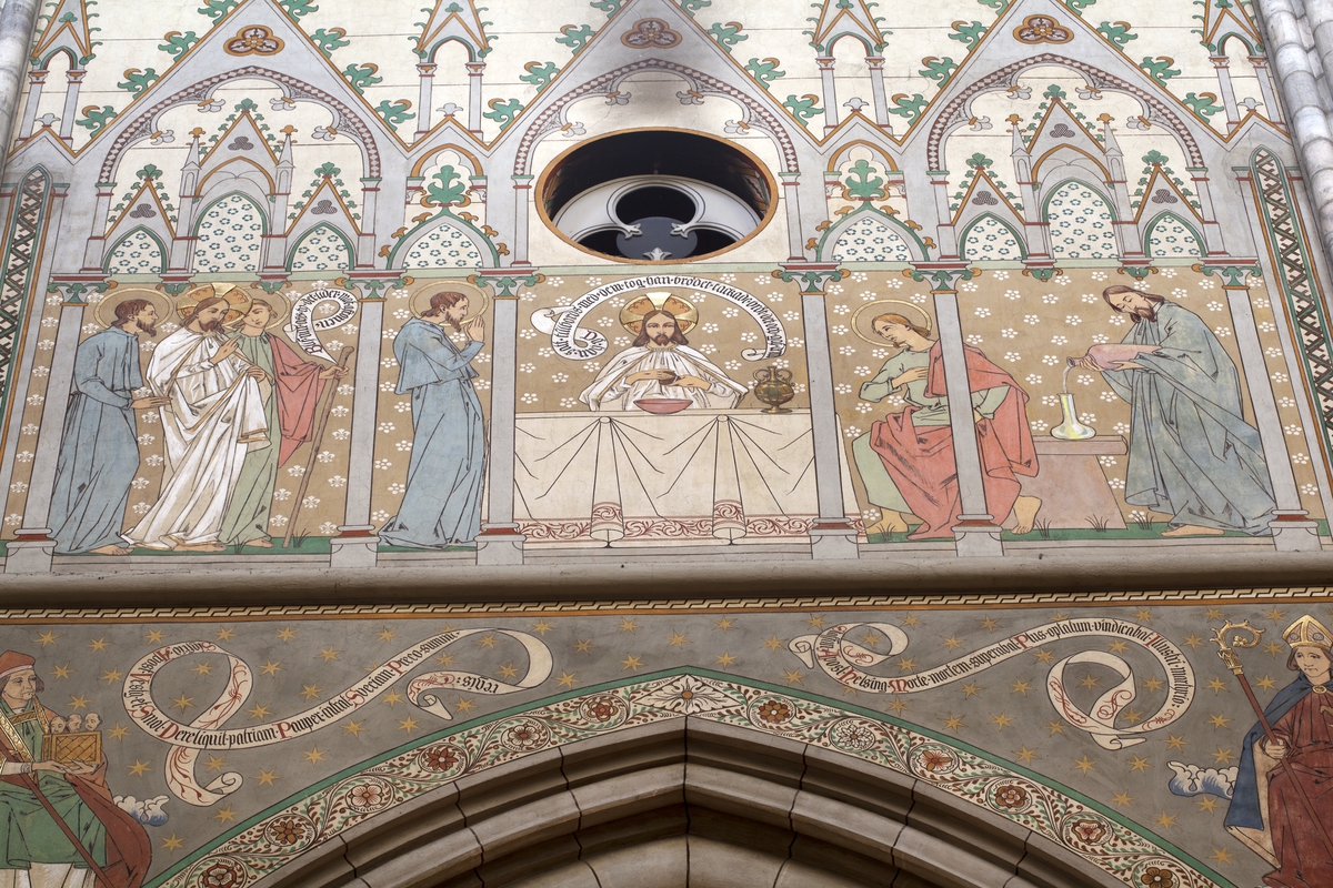 Olle Norling, Kristus i Emmaus, högkoret (travé 66), norra väggen, Uppsala domkyrka, Uppsala 2013
