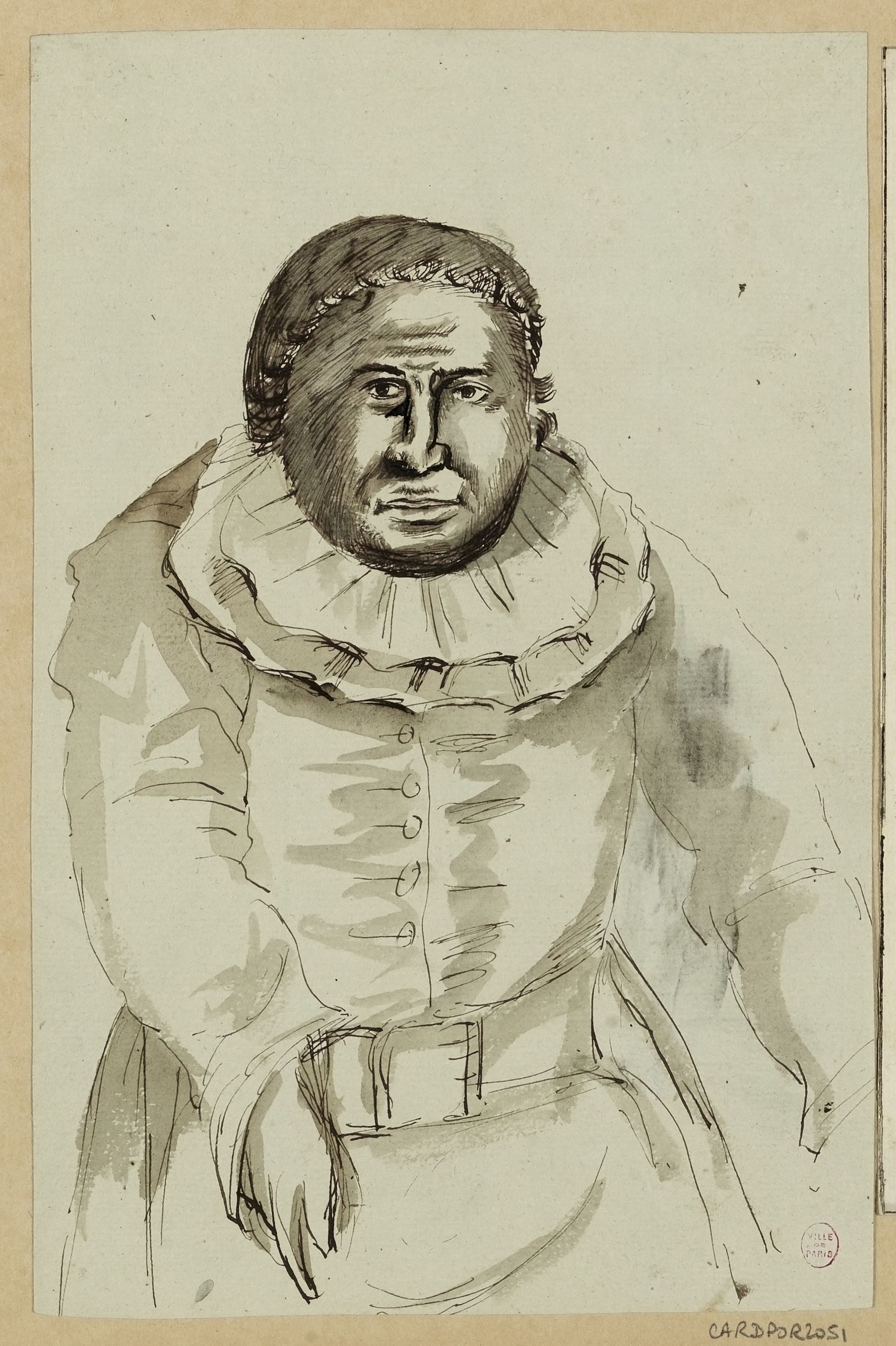 Anonyme, Portrait en buste de l'acteur Gros-Guillaume