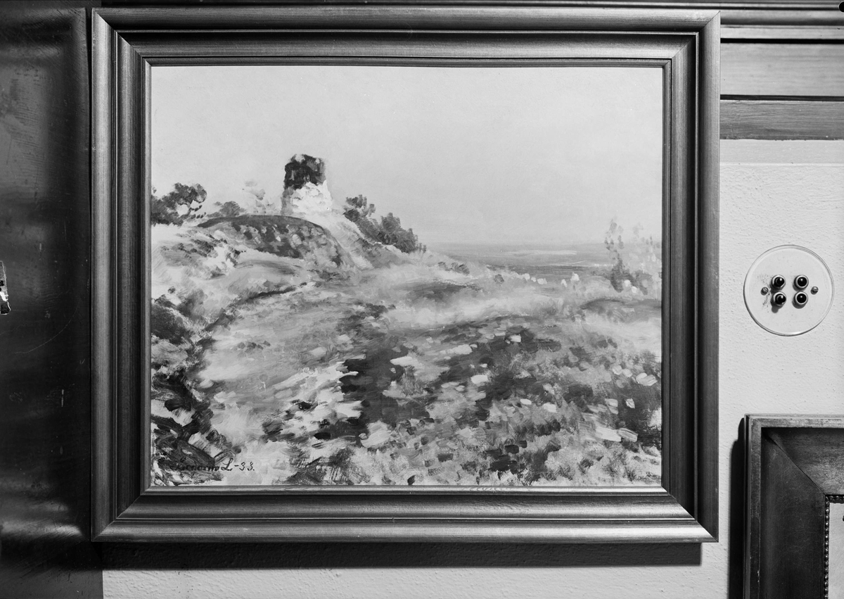 Gunnar Sundgren, Oljemålning av Lindorm Liljefors tillhörande Per Johan Högfeldt, Nyborgs gård, Håtuna socken, Uppland 1940