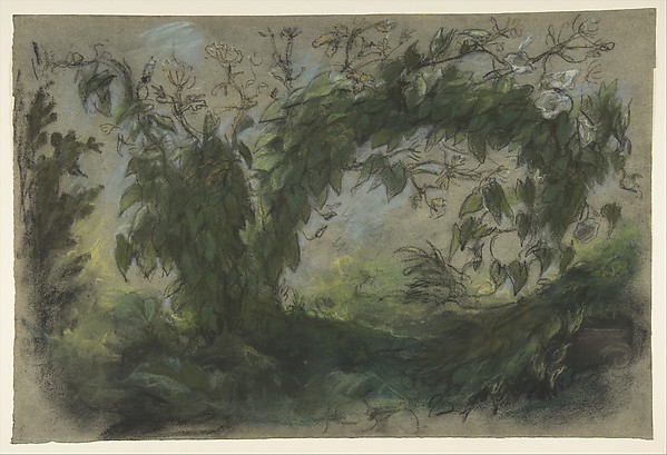 Eugène Delacroix, Arch of Morning Glories, Study for "A Basket of Flowers"