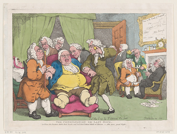 Thomas Rowlandson, The Consultation, or Last Hope