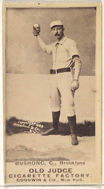 Goodwin & Company, Bushong, Catcher, Brooklyn, from the Old Judge series (N172) for Old Judge Cigarettes