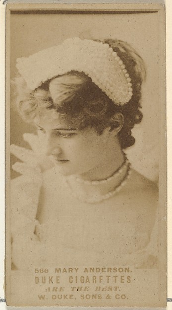 W. Duke, Sons & Co., Card Number 566, Mary Anderson, from the Actors and Actresses series (N145-7) issued by Duke Sons & Co. to promote Duke Cigarettes