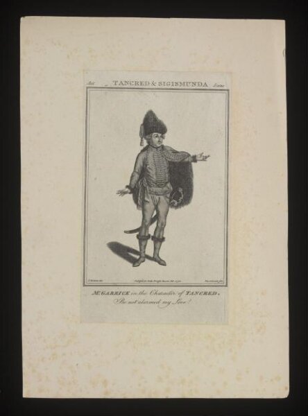 unknown, Mr Garrick in the character of Tancred