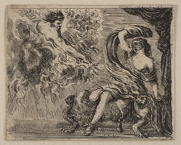 Stefano della Bella, Jupiter and Semele, from 'Game of Mythology' (Jeu de la Mythologie)