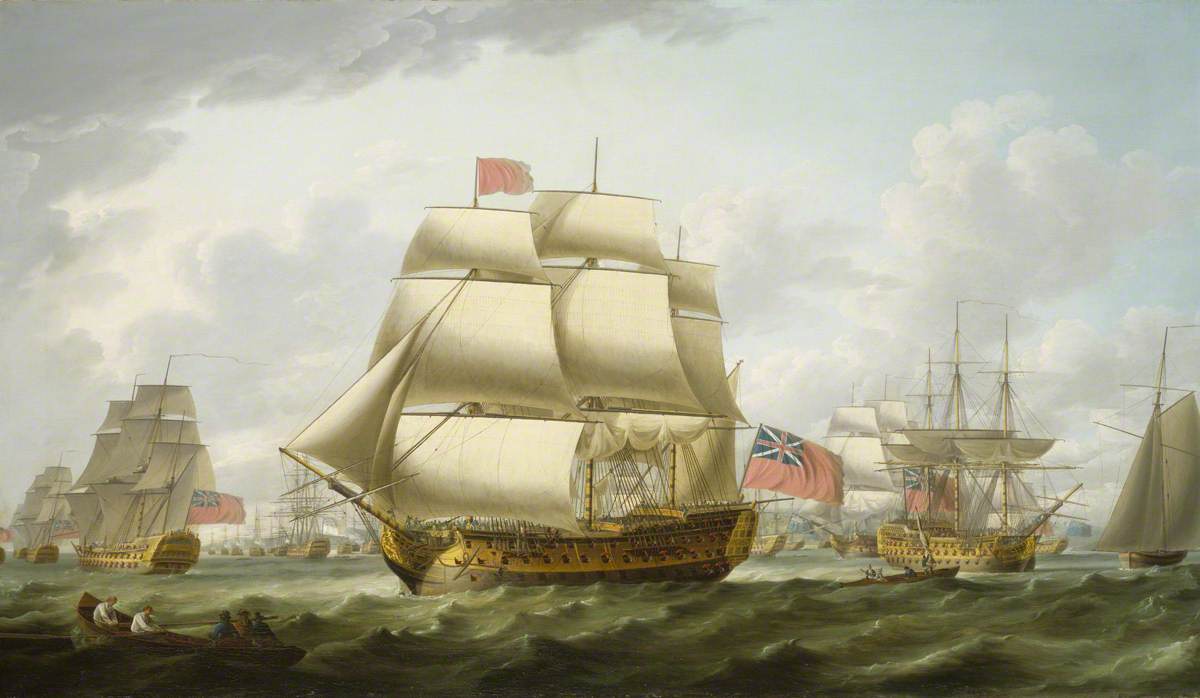 Robert Dodd, The 'Victory' Sailing from Spithead