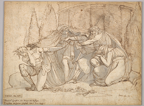 Henry Fuseli, Oedipus at Colonus, Cursing his Son Polynices