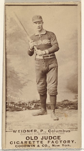 Goodwin & Company, William Waterfield "Wild Bill" Widner, Pitcher, Cleveland, from the Old Judge series (N172) for Old Judge Cigarettes