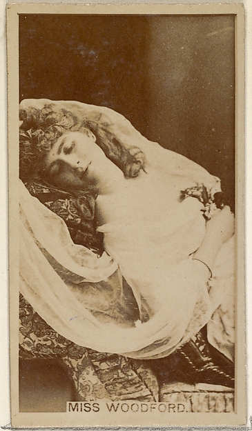 Allen & Ginter, Miss Woodford, from the Actors and Actresses series (N45, Type 8) for Virginia Brights Cigarettes