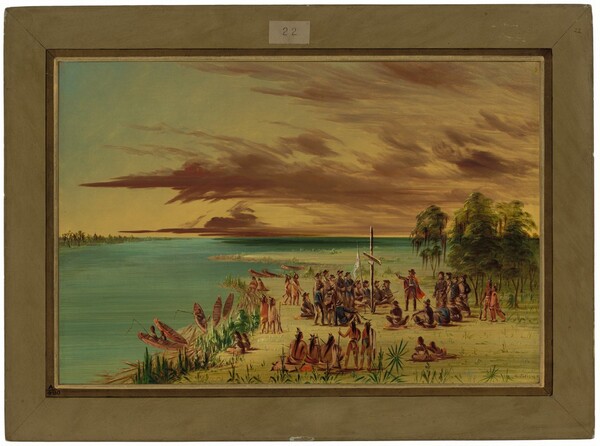 George Catlin, La Salle Claiming Louisiana for France.  April 9, 1682