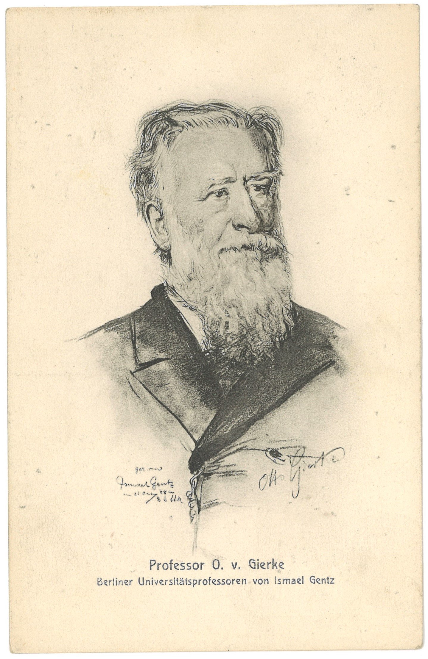 Ismael Gentz, Gierke, Otto von (1841–1921), Rechtswissenschaftler (Zeichnung von Ismael Gentz)