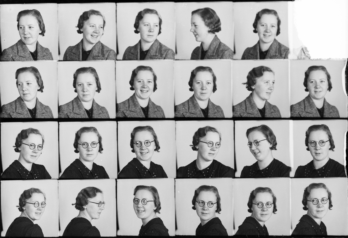 Skötsner-Edhlund, Ateljé Portrait - Woman, Östhammar, Uppland 1936