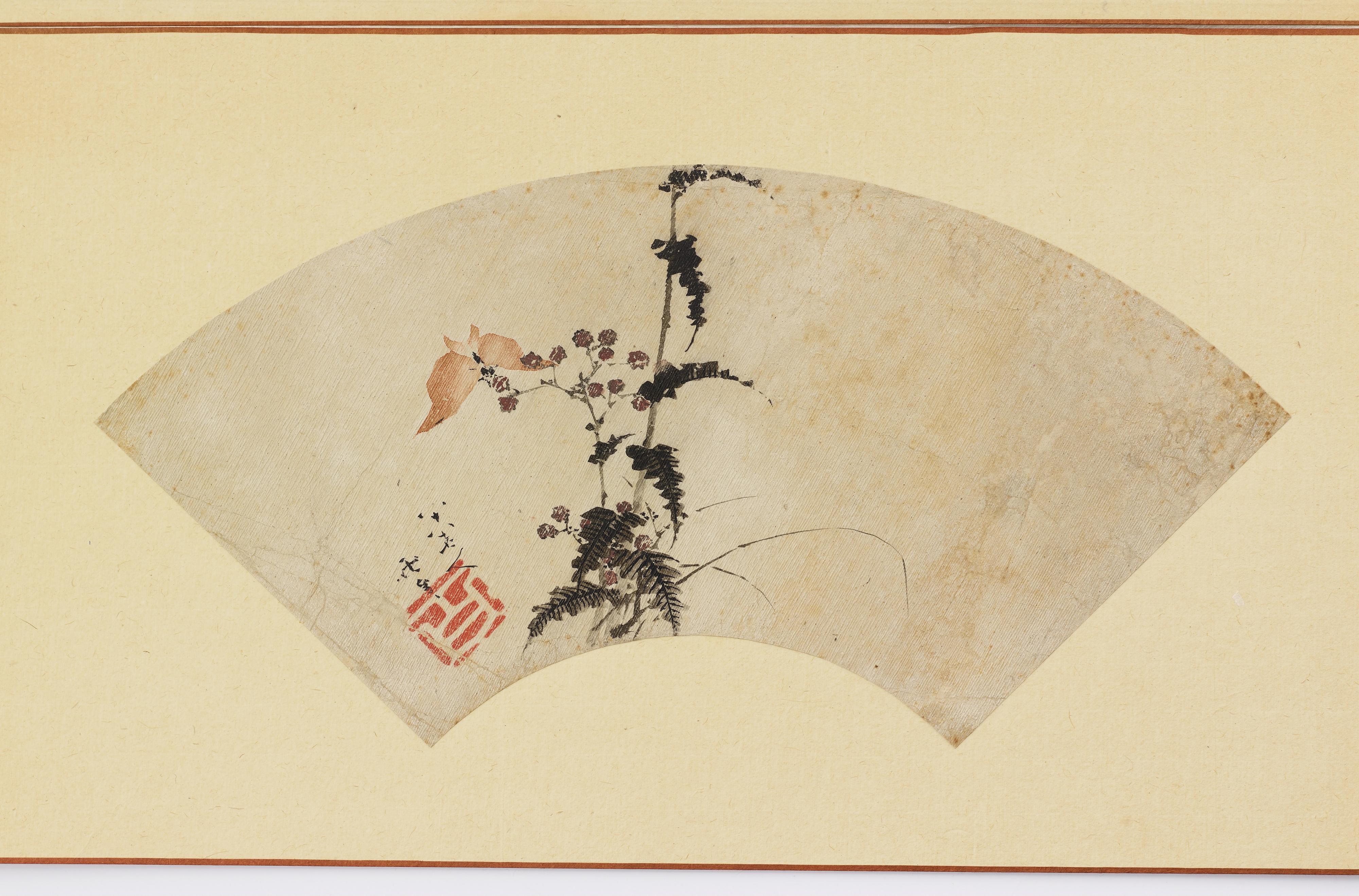 Katsushika Hokusai, A butterfly and a flowering plant