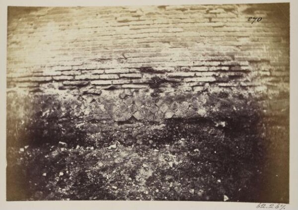 Parker, John Henry, Aqueducts - Specus of an Aqueduct under the north Wall of the Pretorian Camp, with Reticulated work under the brick Wall of Tiberius