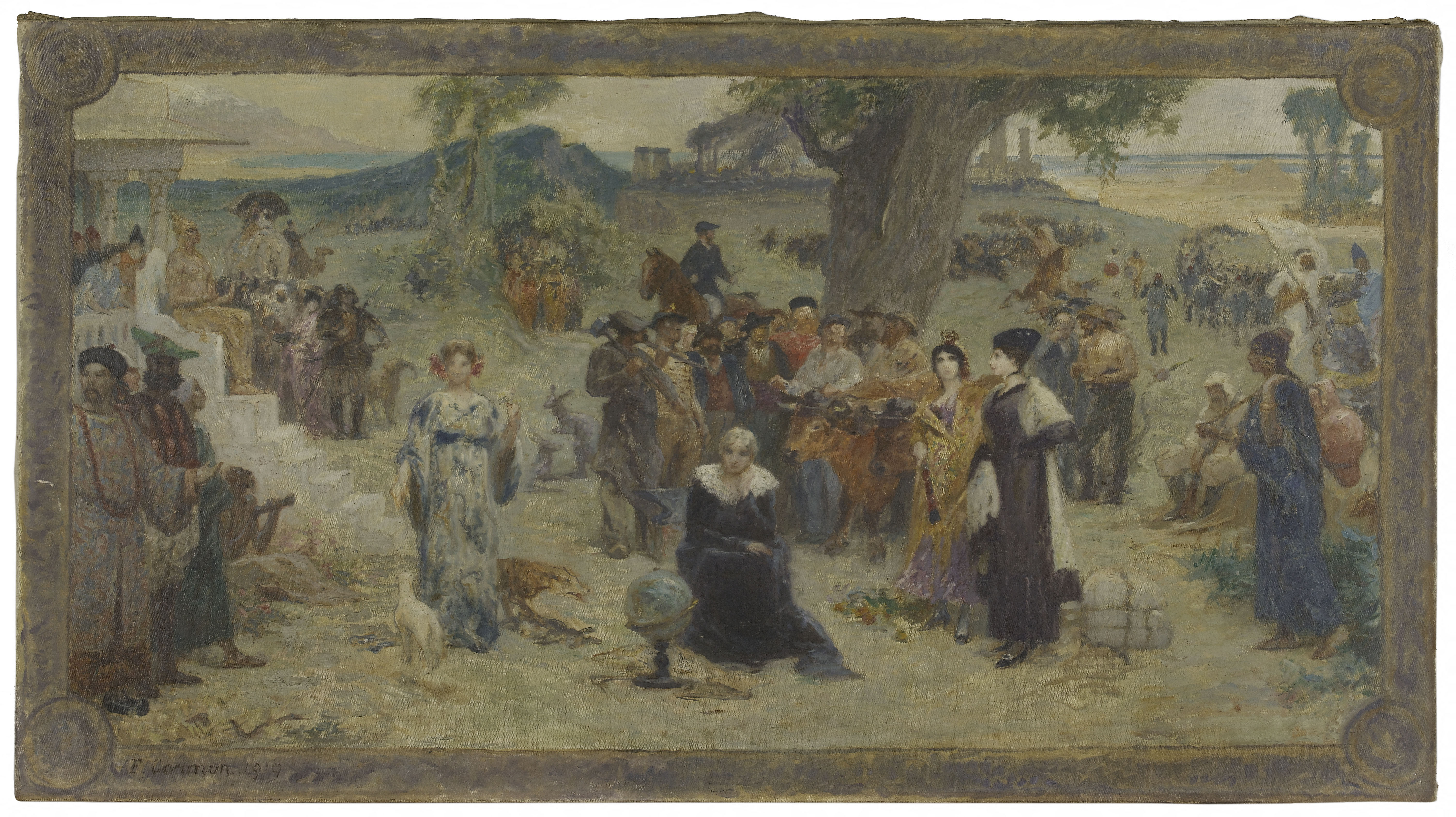 Fernand Cormon, Esquisse pour la mairie de Bois-Colombes : les cinq continents