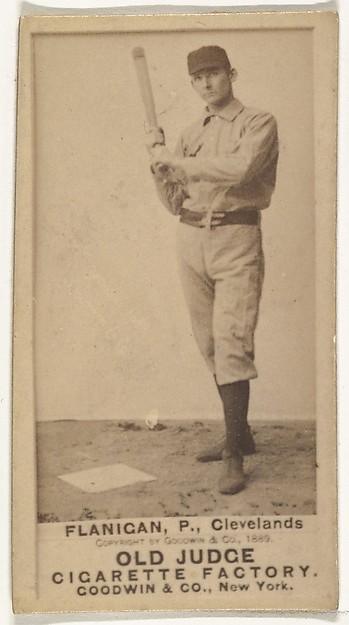 Goodwin & Company, Flanigan, Pitcher, Cleveland, from the Old Judge series (N172) for Old Judge Cigarettes