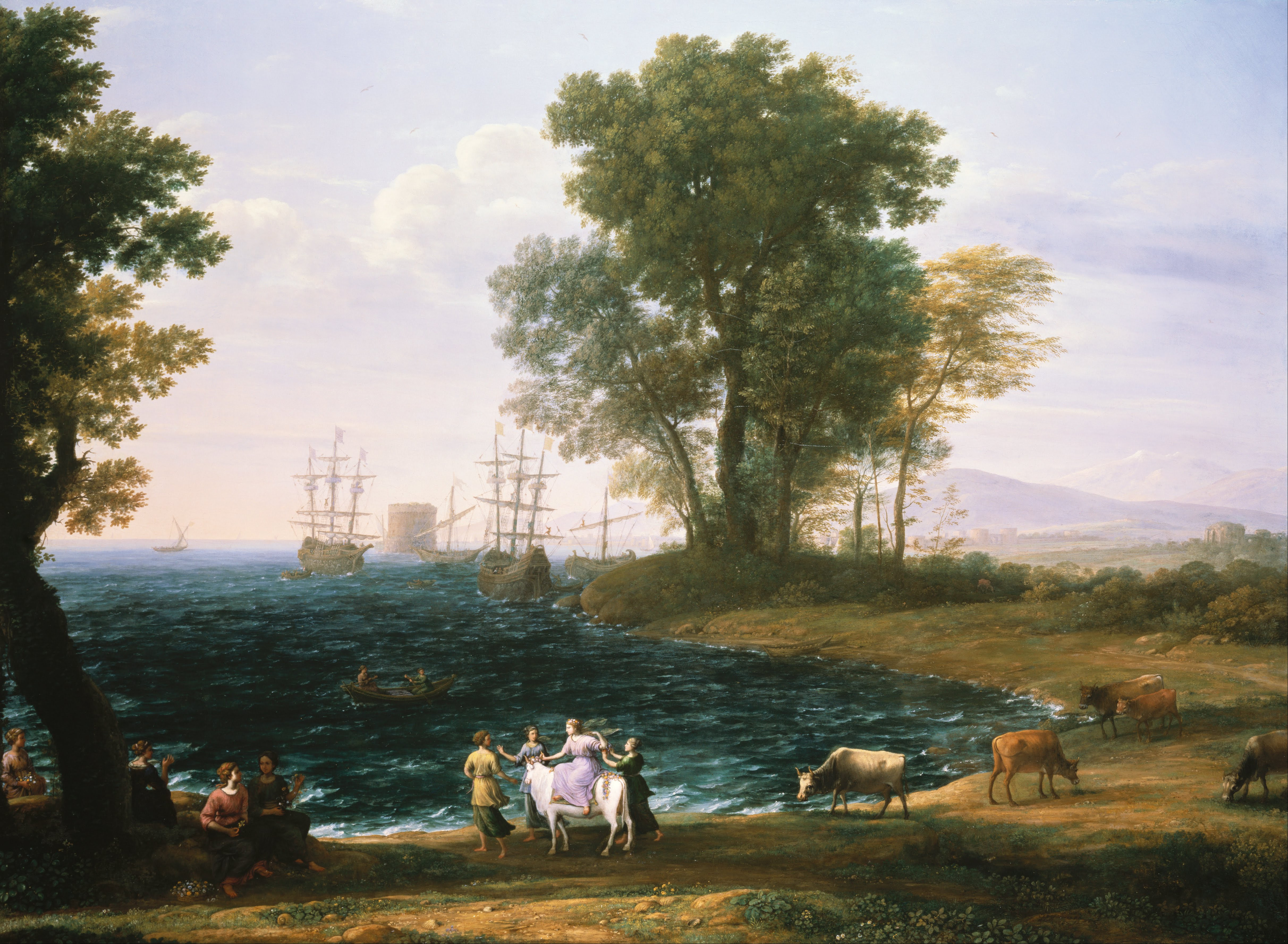 Claude Lorrain, Coast scene with the Rape of Europa