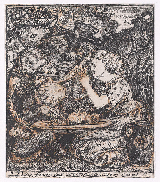 Dante Gabriel Rossetti, Buy from us with a golden curl, for "The Goblin Market"