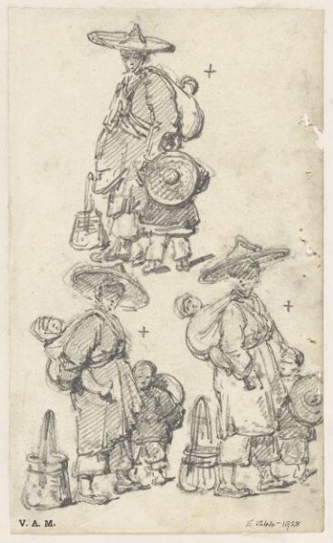 George Chinnery, Three studies of Chinese boatwomen with their children