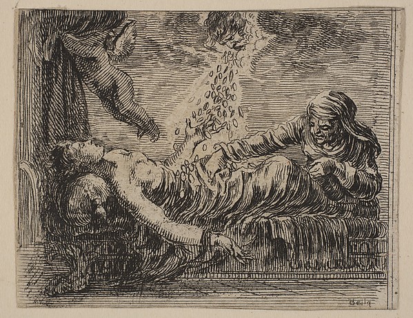 Stefano della Bella, Jupiter and Danäe, from 'Game of Mythology' (Jeu de la Mythologie)