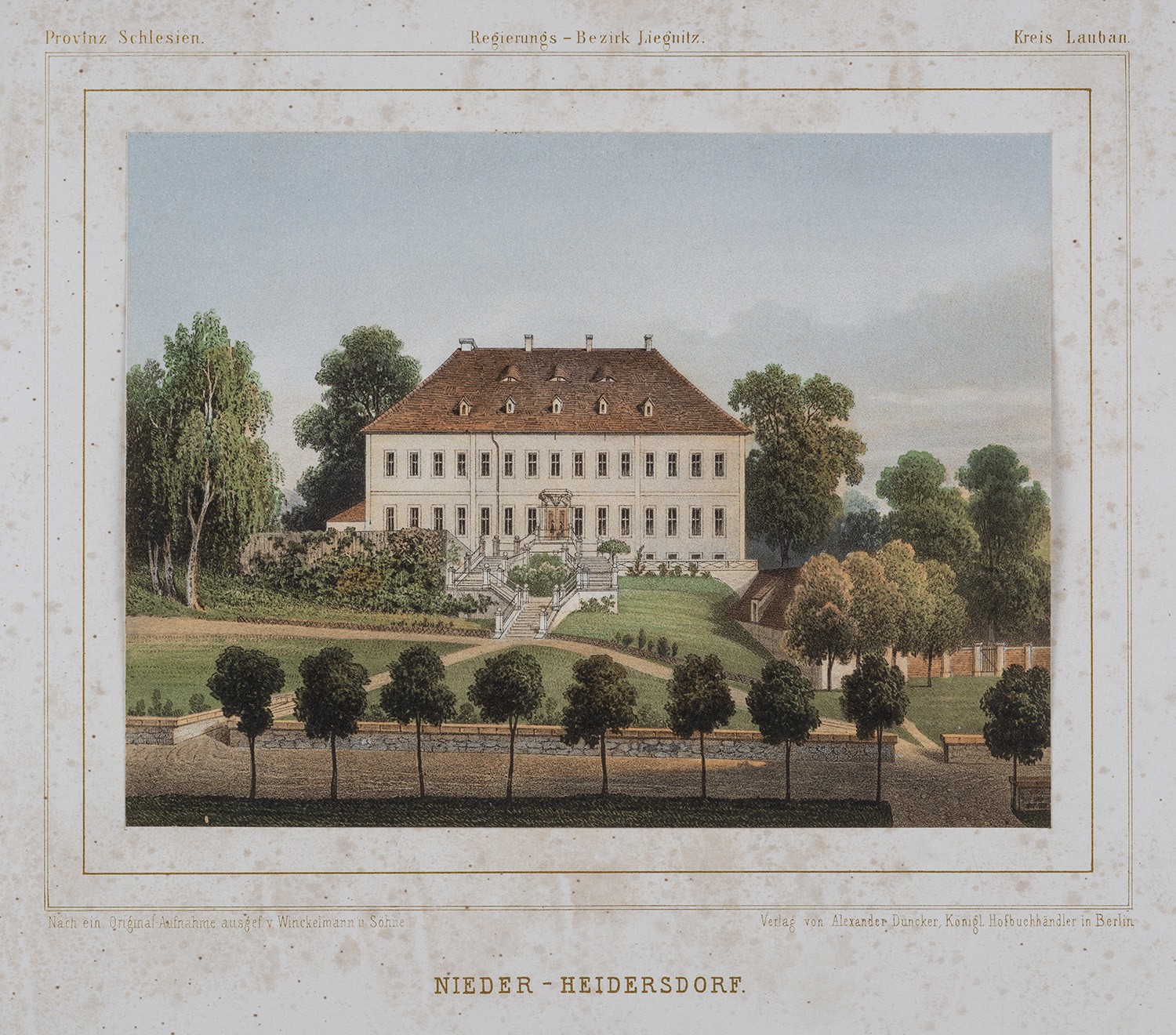 Winckelmann & Söhne (Verlag), Nieder Heidersdorf (Kr. Lauban) [Włosień Dolny]: Herrenhaus (Gartenseite)