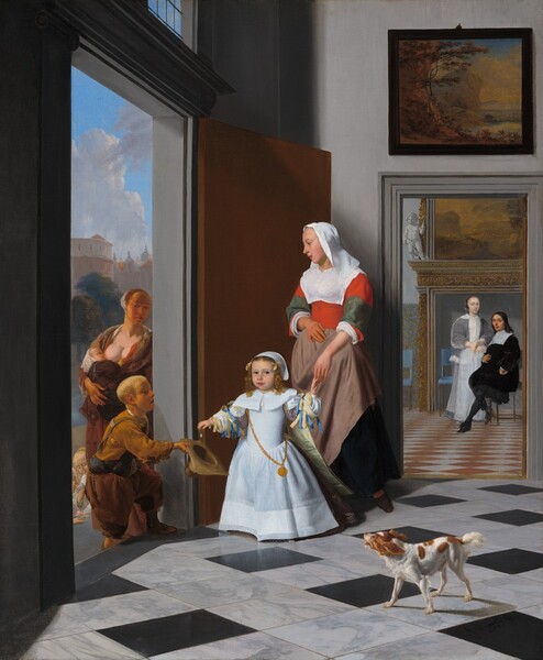 Jacob Ochtervelt, A Nurse and a Child in an Elegant Foyer