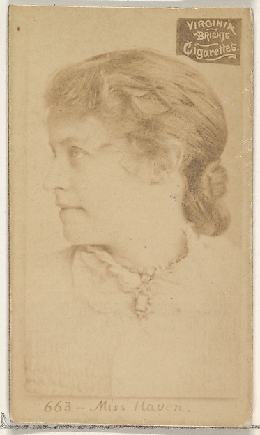 Allen & Ginter, Card 663, Miss Haven, from the Actors and Actresses series (N45, Type 2) for Virginia Brights Cigarettes