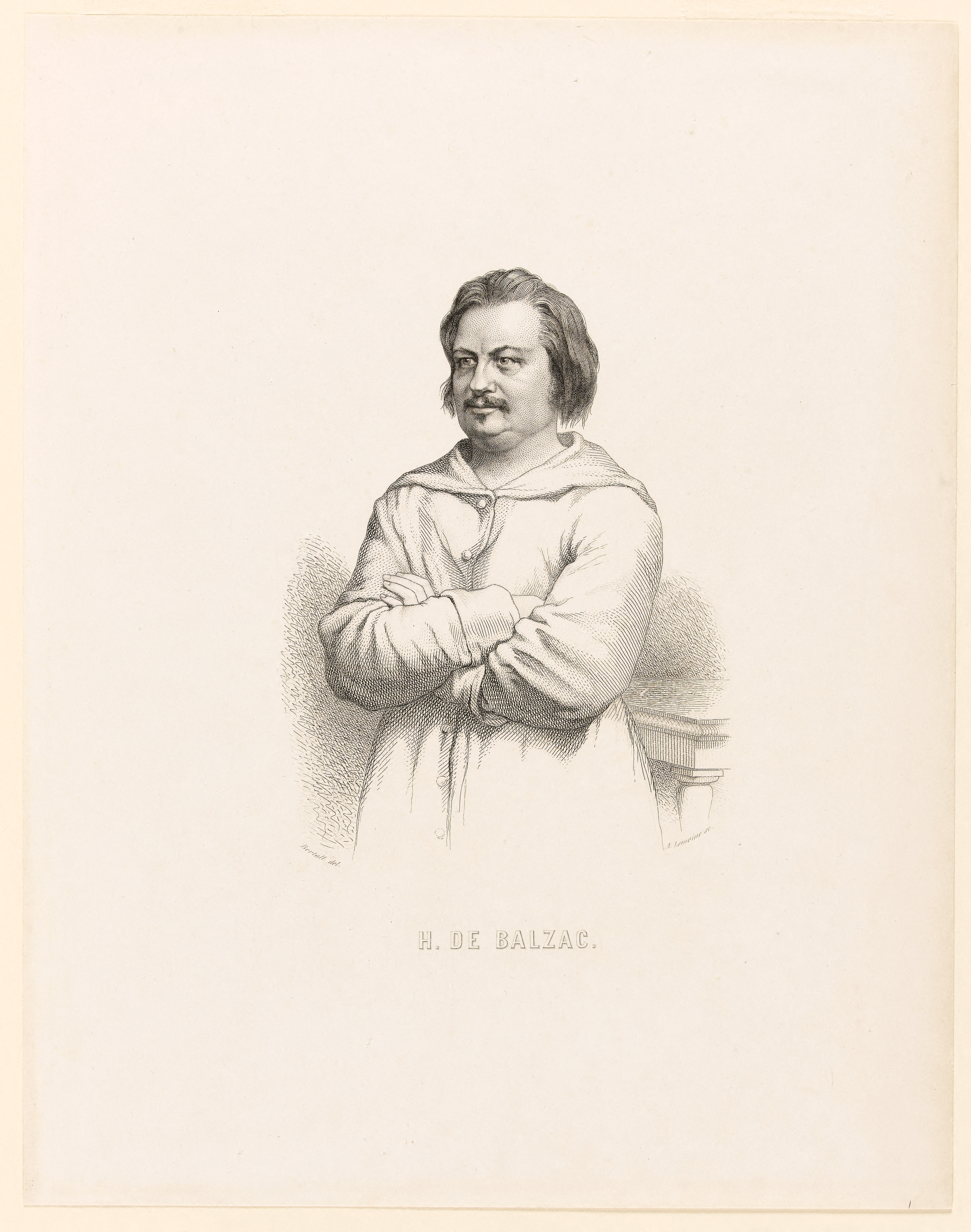 Bertall, Portrait de Balzac en robe de moine