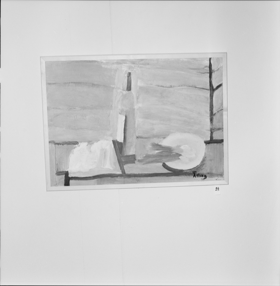 Uppsala-Bild, Tavlor - "stilleben med purjolök" av Lennart Åsling, Uppsala 1962