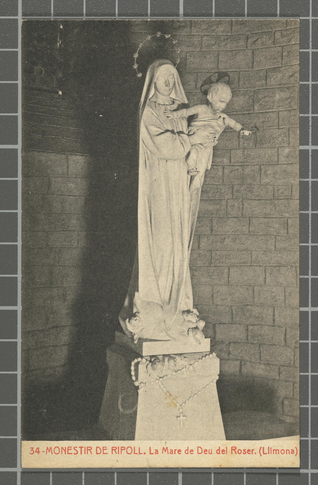 Desconegut, 34 - Monastery of Ripoll. Cloister. The Mother of Ten of the Rosary (Lemon)