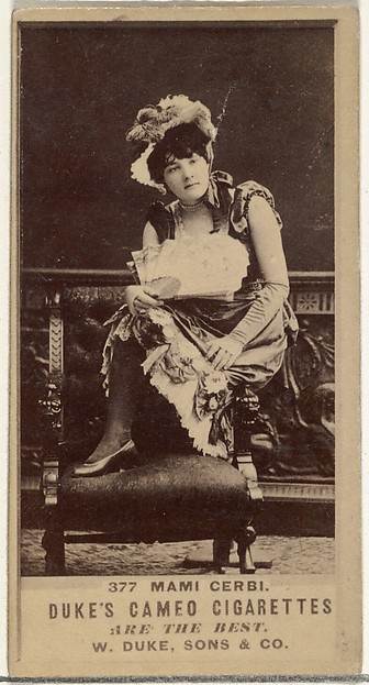 W. Duke, Sons & Co., Card Number 377, Mami Cerbi, from the Actors and Actresses series (N145-5) issued by Duke Sons & Co. to promote Cameo Cigarettes